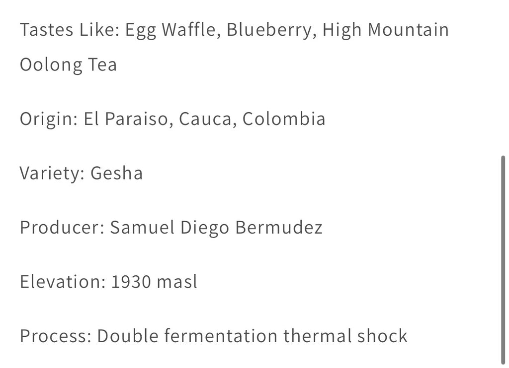 PRE-ORDER 4oz (114g) Gesha
Luna Bermudez
Finca El Paraiso